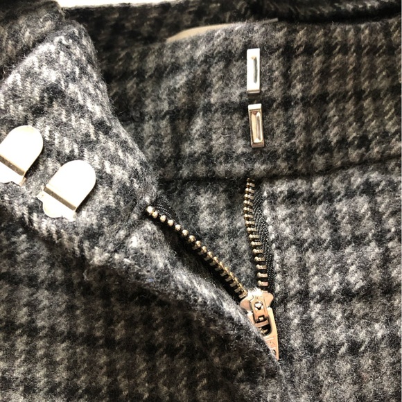 Aritzia Wilfred Front Tie Plaid Wool Cashmere Blend Pants in Charcoal Grey - Picture 8 of 13